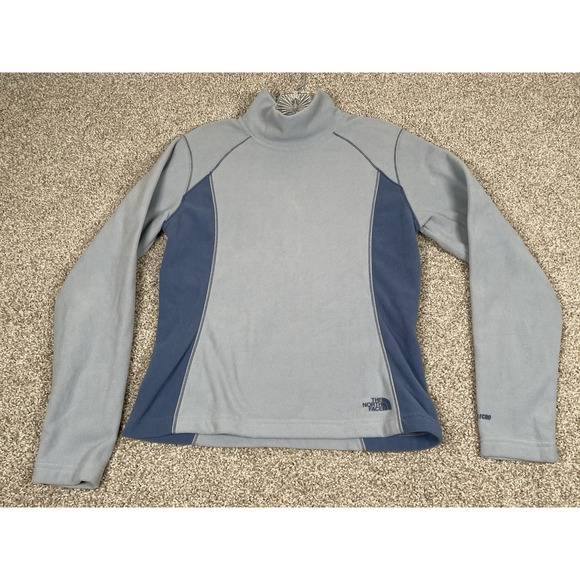 The North Face Tops - The North Face TKA Micro Fleece Blue Mock Neck Thermal Long Sleeve Size‎ Small